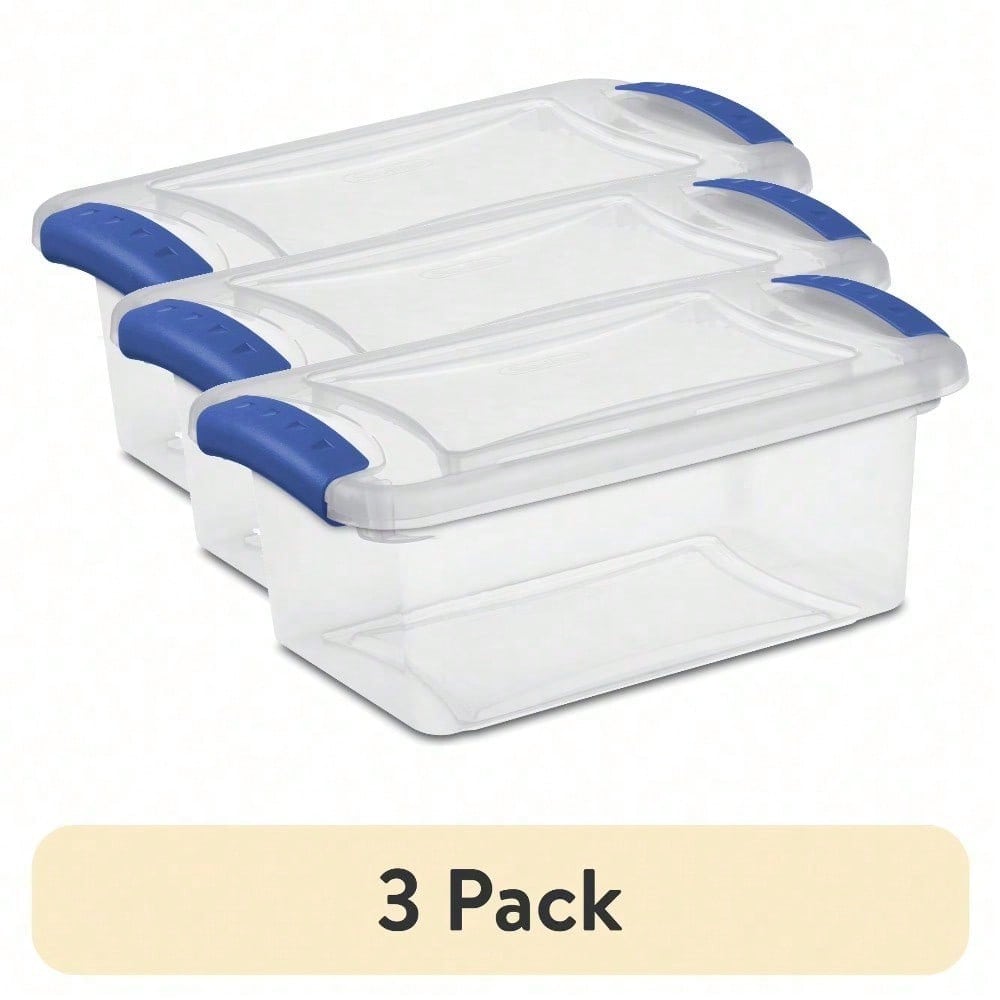 Home Office Organization - 3-Pack 7 Quart Small Clear Plastic