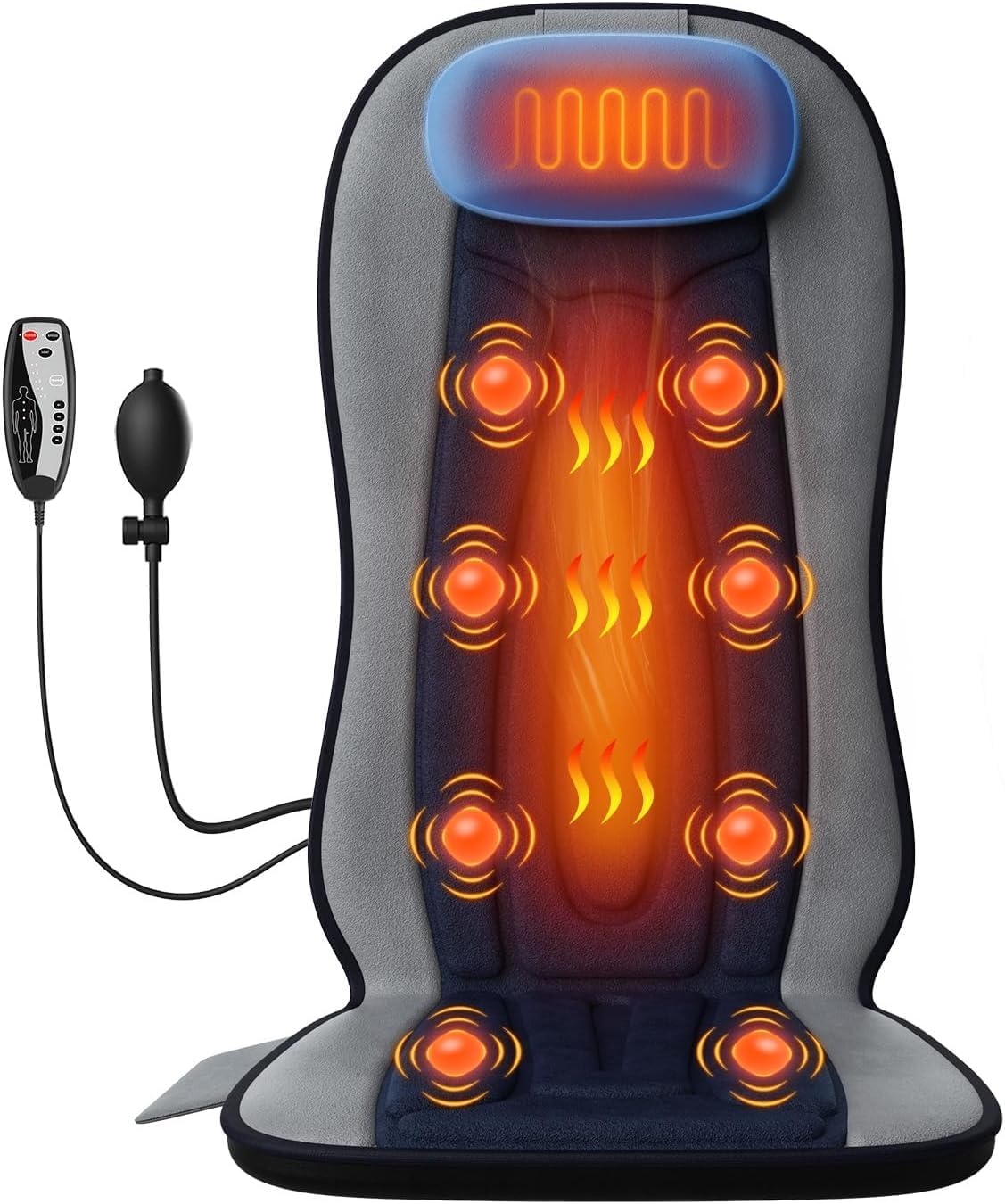 Home Office Alternative - Heated Back Massager Cushion with Neck