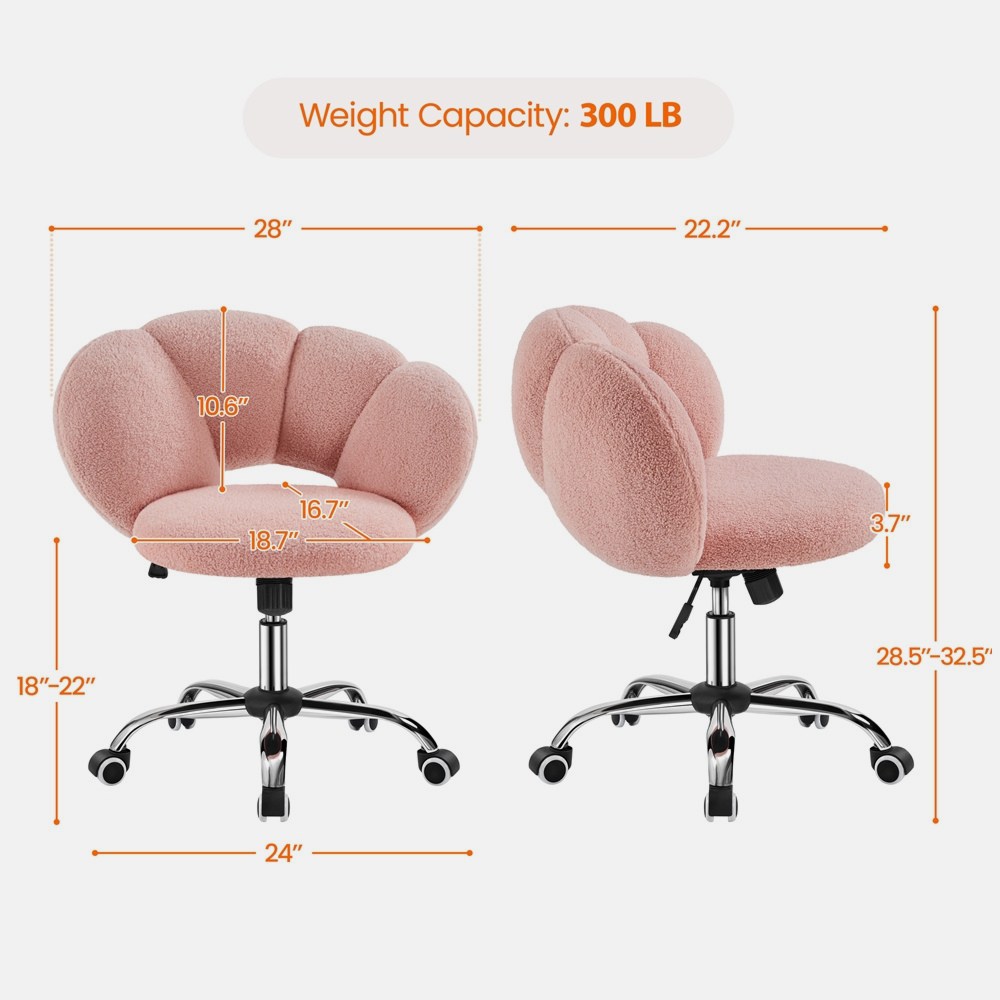 Home Office Free - Cloud-Shaped Upholstered Vanity Chair with Adjustable