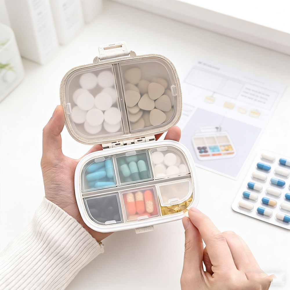 Home Office Free - Portable Medicine Storage Case Weekly Pill