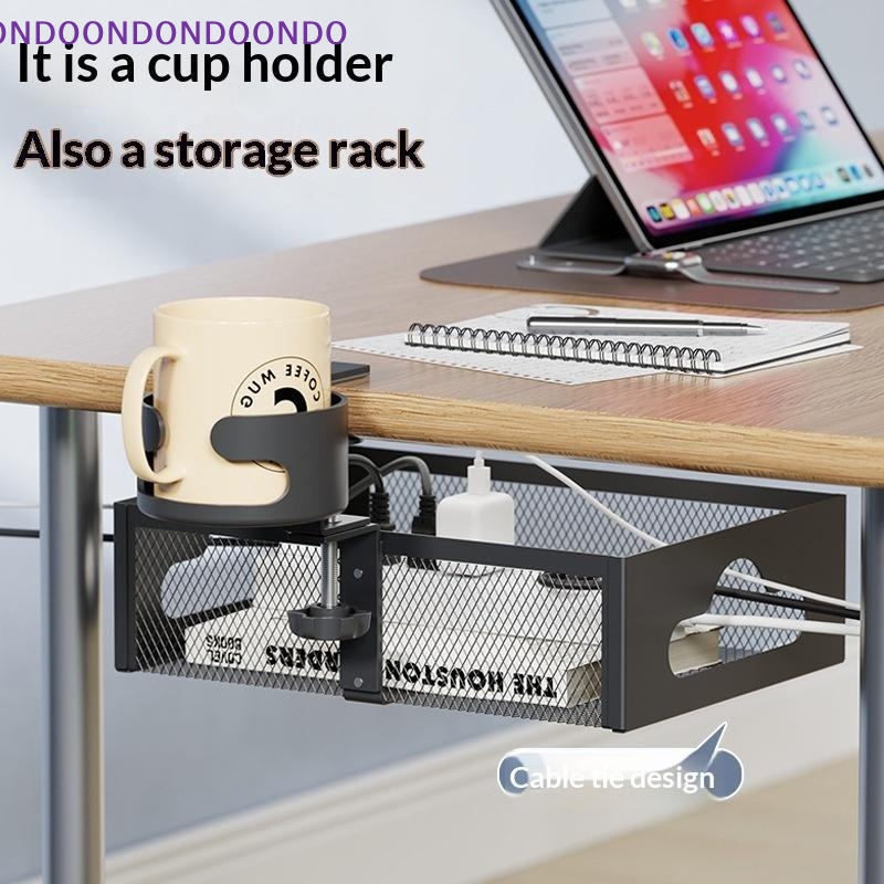 Home Office Desk With Drawers - Metal Desk Clamp Organizer with Cup