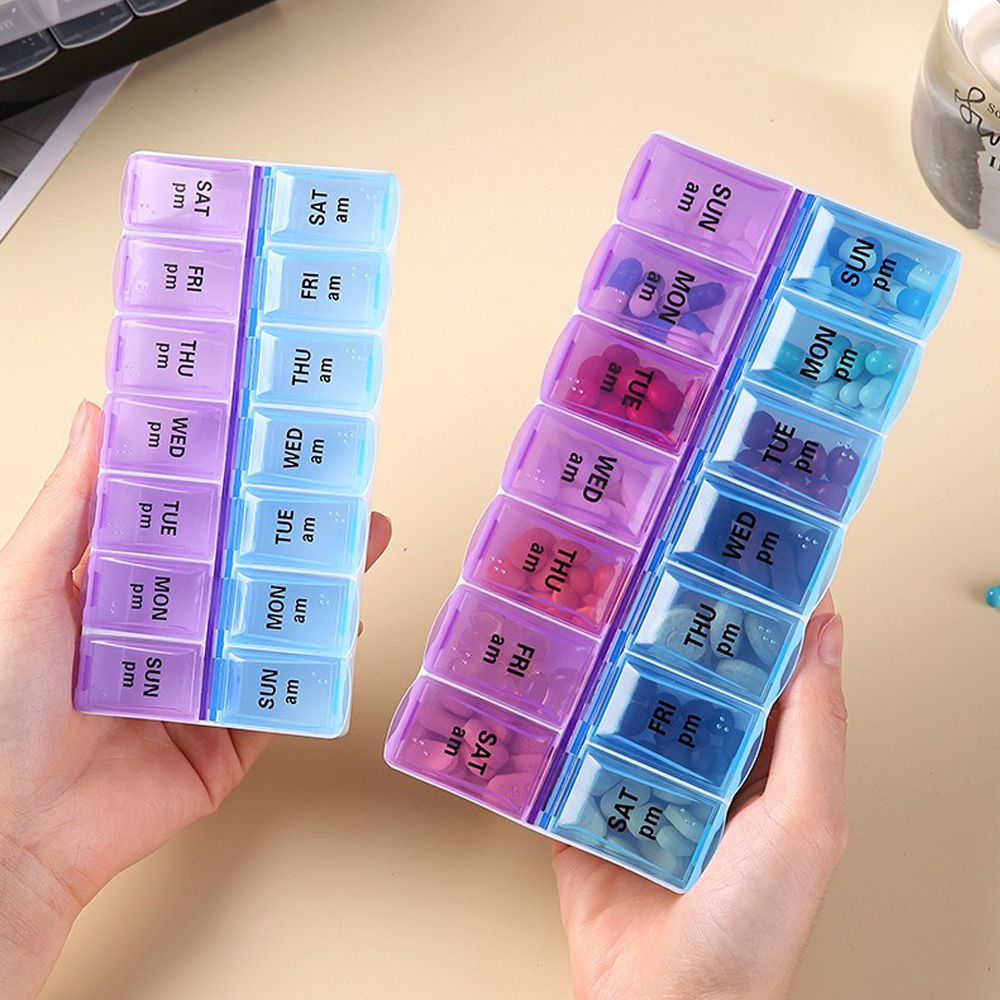Home Office Free - 14 Compartments Independent Pill Case Portable