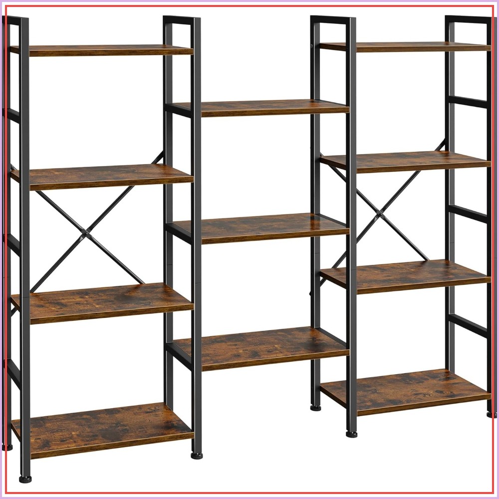 Home Office Free - Triple Bookshelf with 11 Open Shelves,