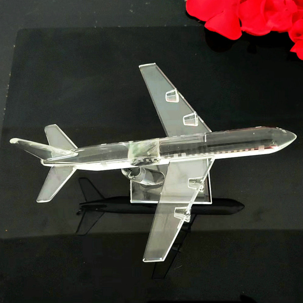 Home Office Freelancer - Pure Crystal Airplane Model Miniature Glass