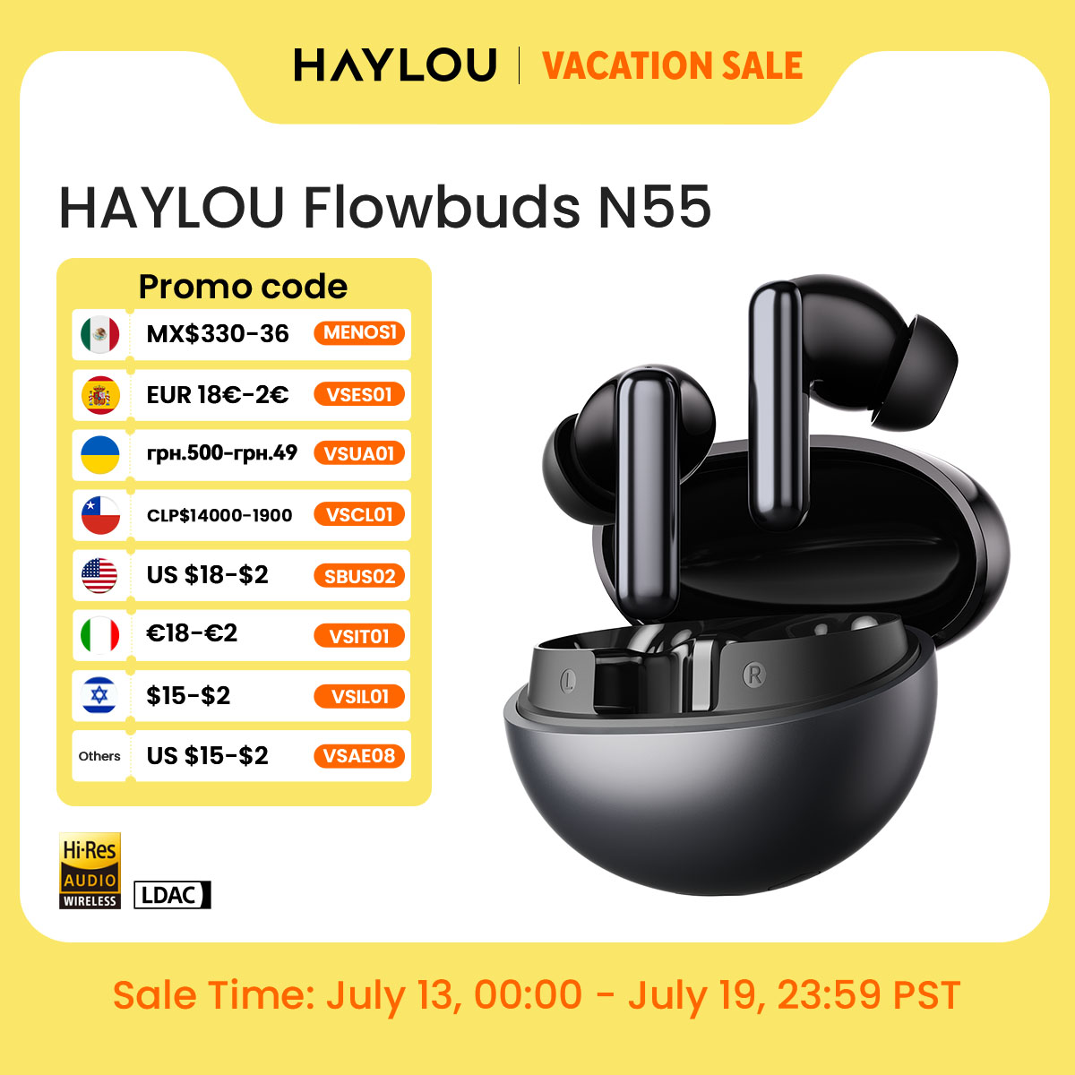 Home Office Headset - HAYLOU Flowbuds N55 Wireless Earbuds 54dB