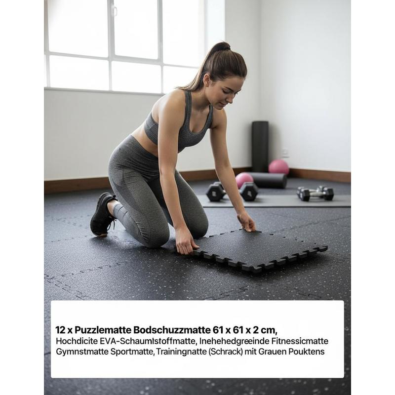 Home Office Equipment - Puzzle Exercise Mat, 12 PCS Fitness