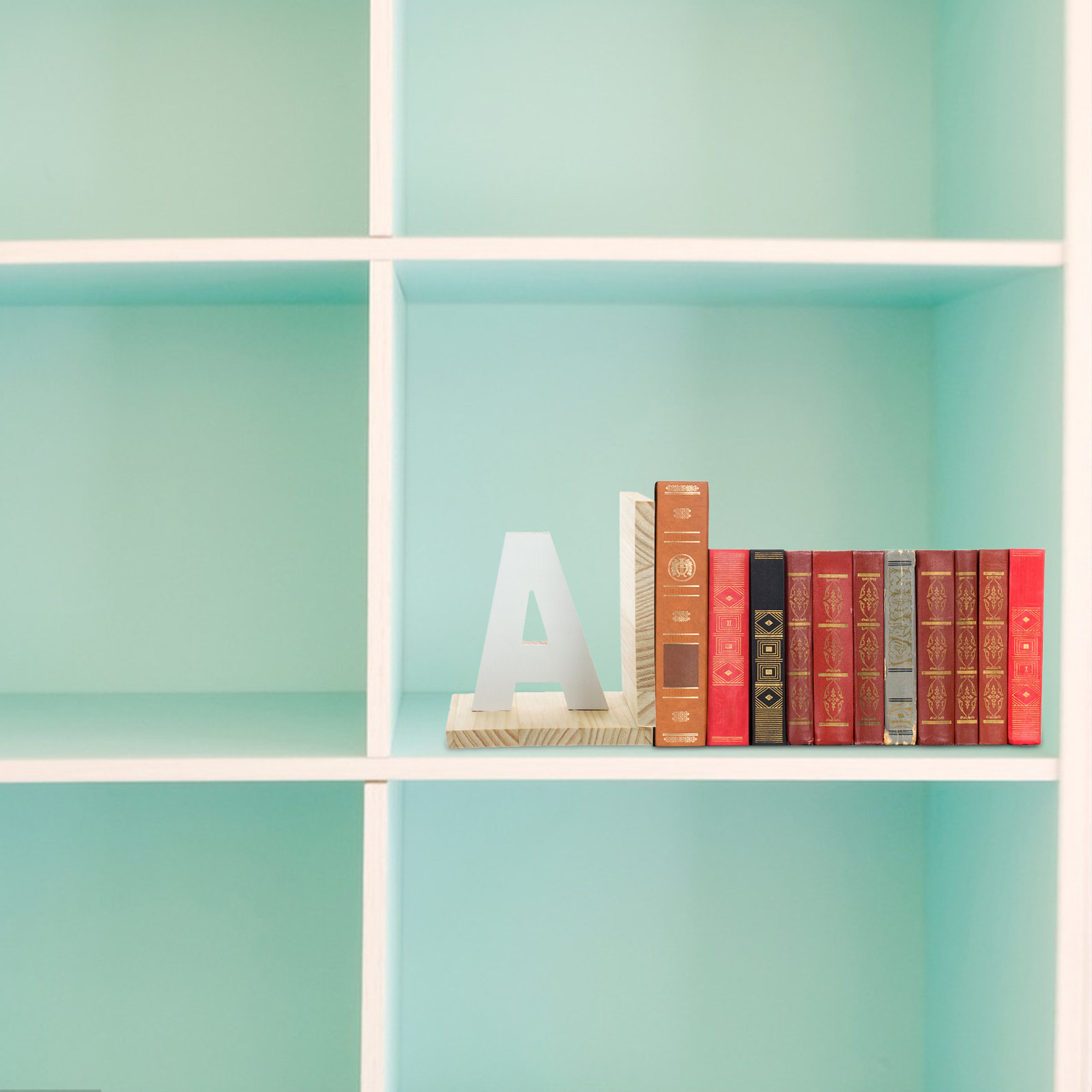 Home Office Bookshelves - Wooden Book Stand Bookend for Desk