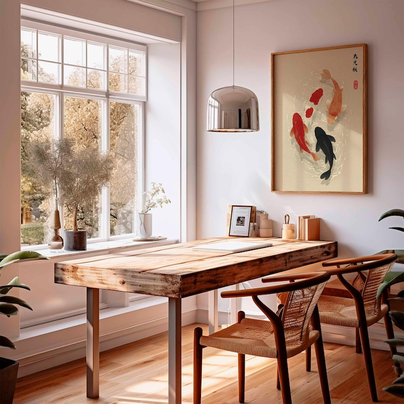 1pc Japanese Koi Fish Poster,  - Home Office Japandi recensie en prijs