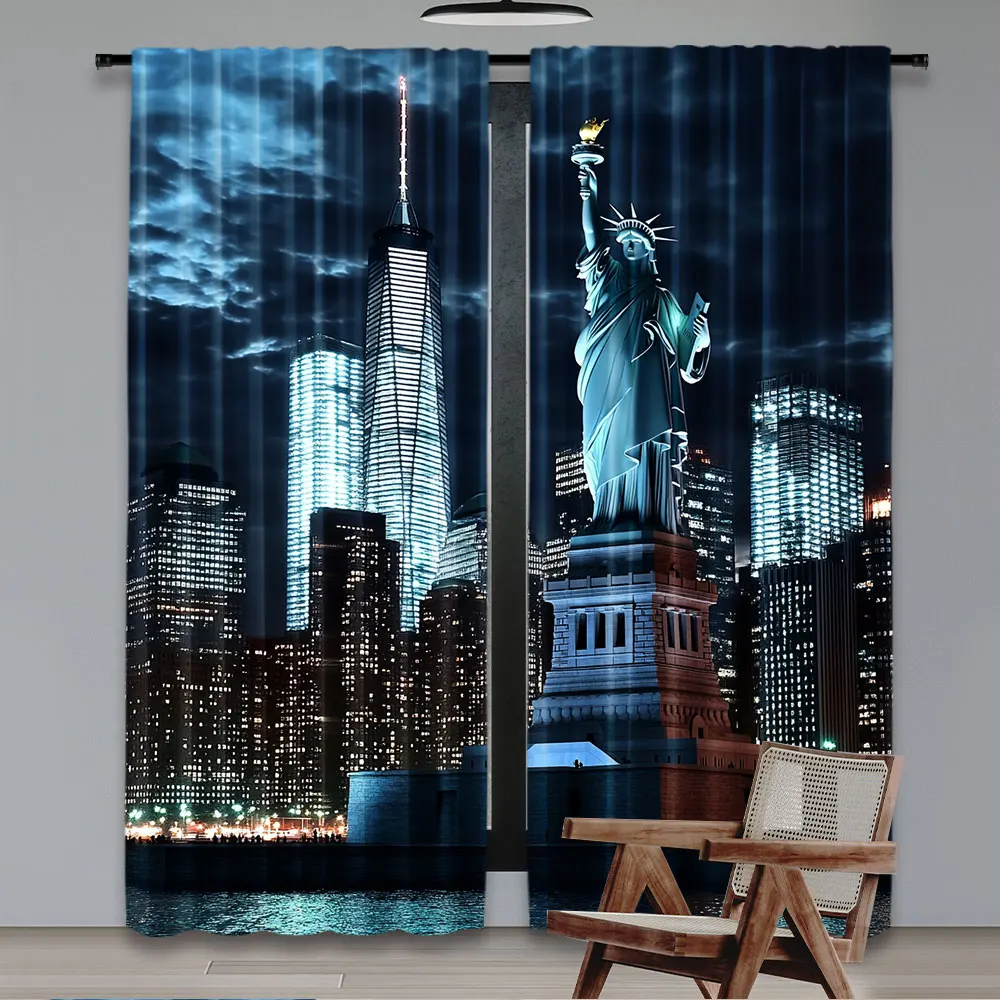 2Pcs Statue Of Liberty Curtain - Home Office York recensie en prijs