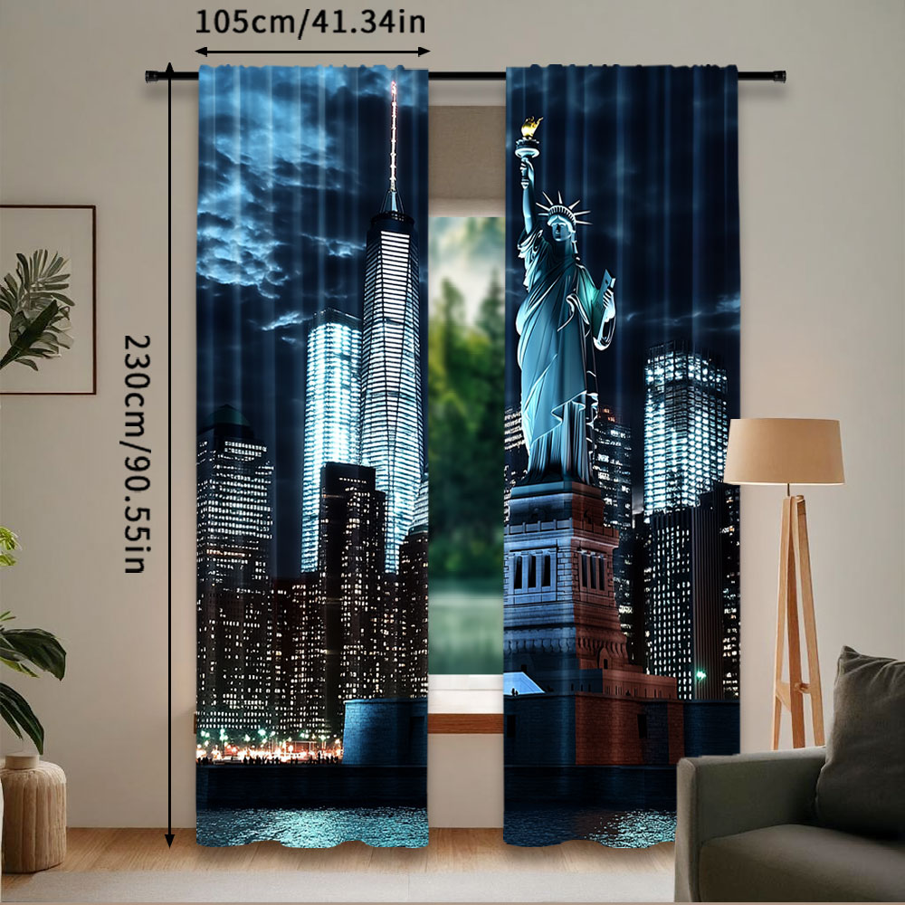 2Pcs Statue Of Liberty Curtain - Home Office York recensie en prijs