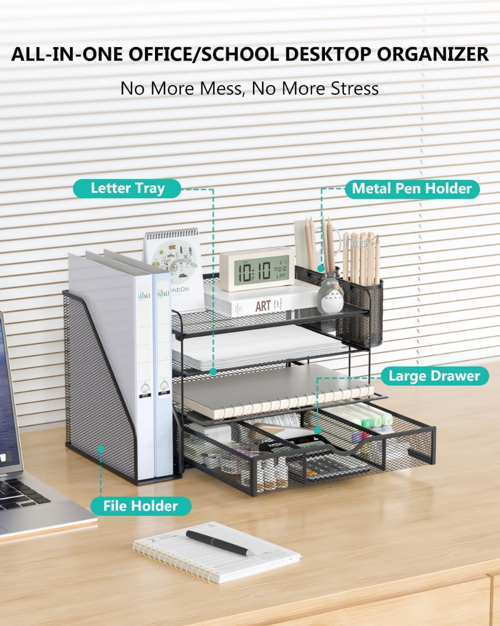 4-Tier Desktop File Organizer  - Home Office Desk With Drawers recensie en prijs