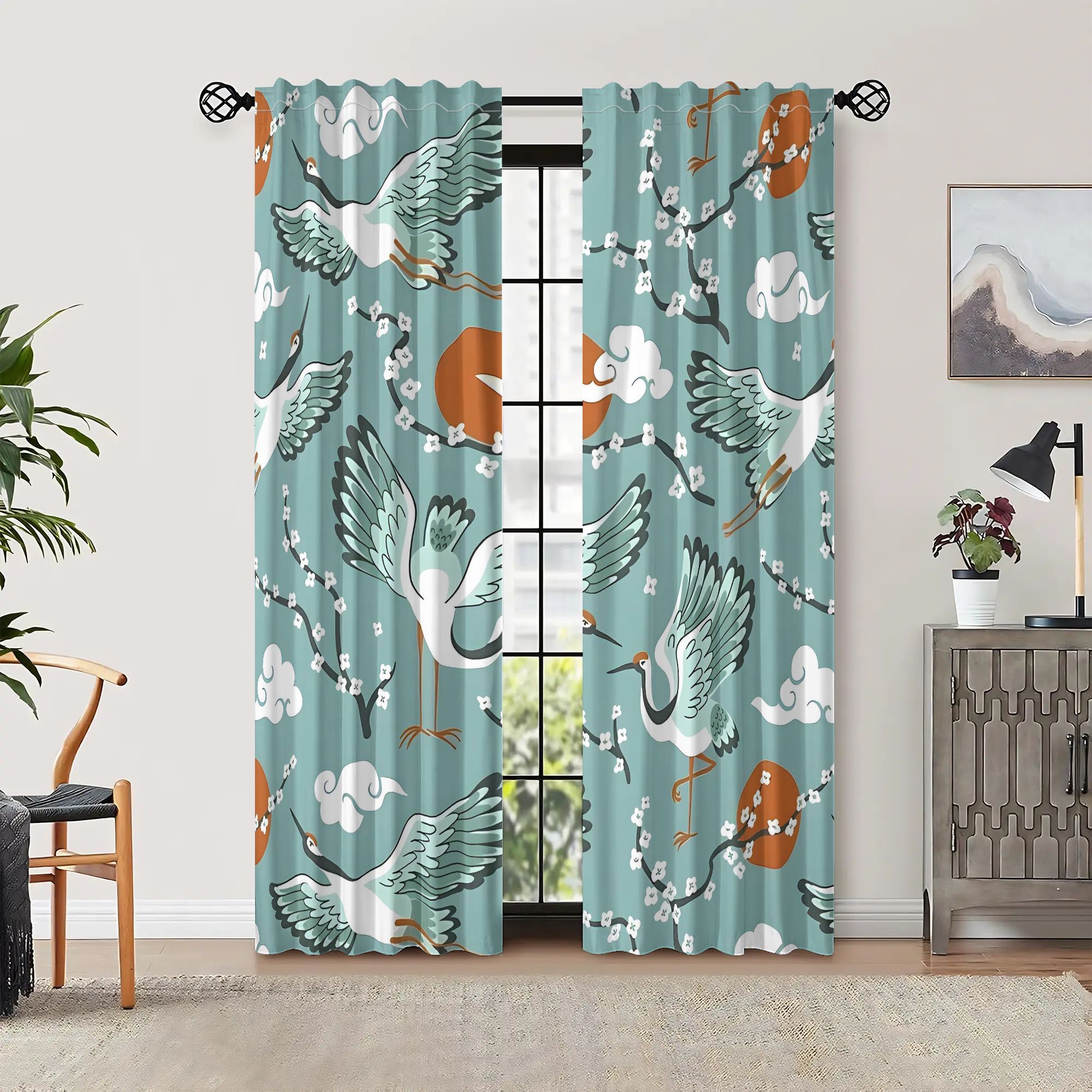 Elegant Teal Watercolor Bird C - Home Office Japandi recensie en prijs