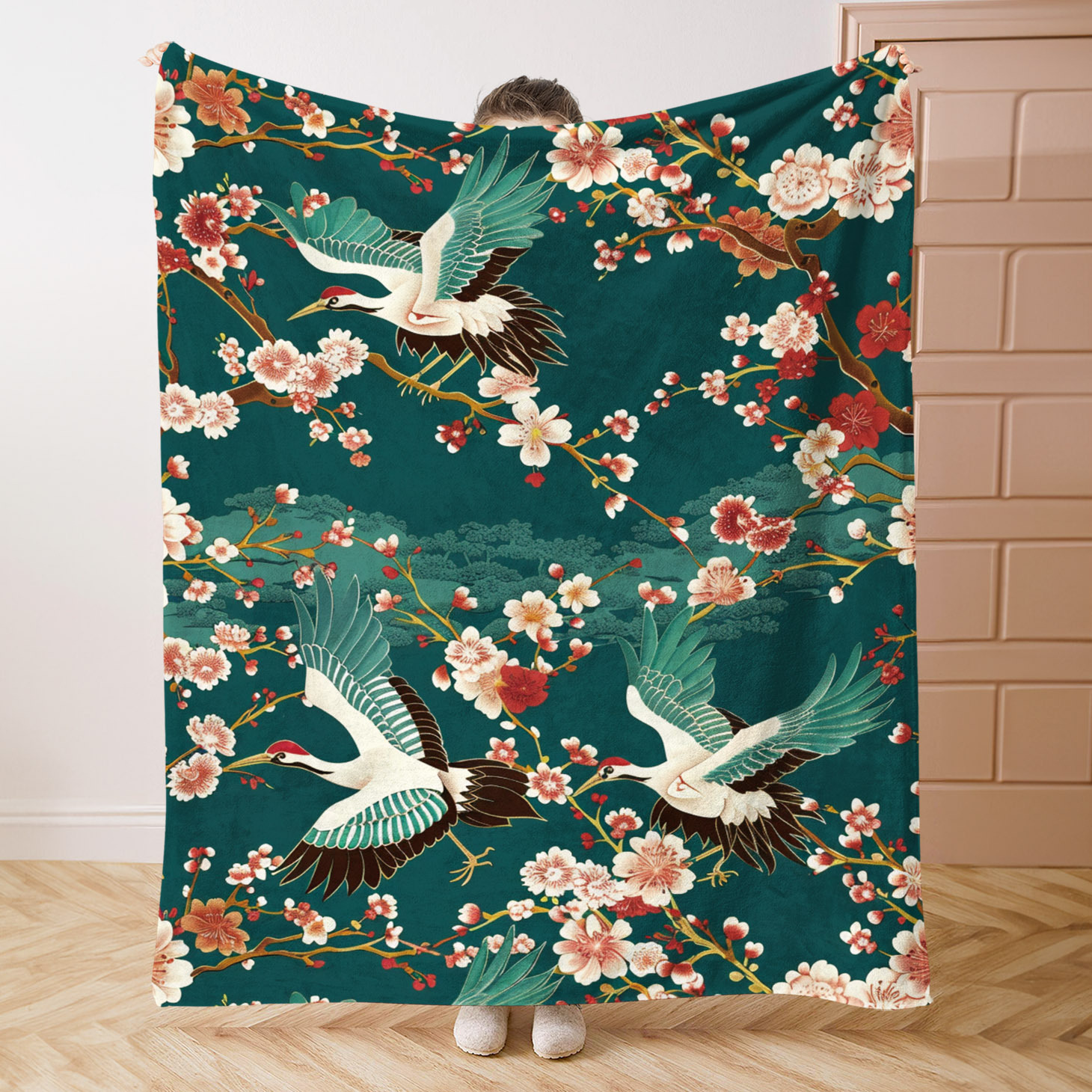 Japanese Crane & Floral Print  - Home Office Japandi recensie en prijs
