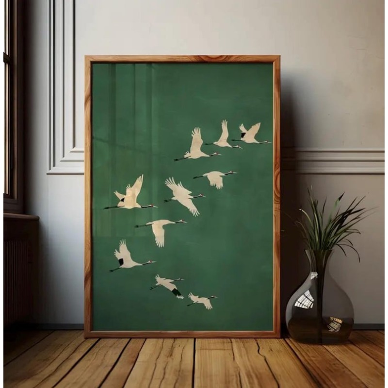 1pc Japandi Crane Vintage Love - Home Office Japandi recensie en prijs