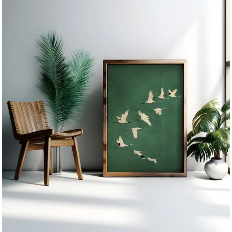 1pc Japandi Crane Vintage Love - Home Office Japandi recensie en prijs