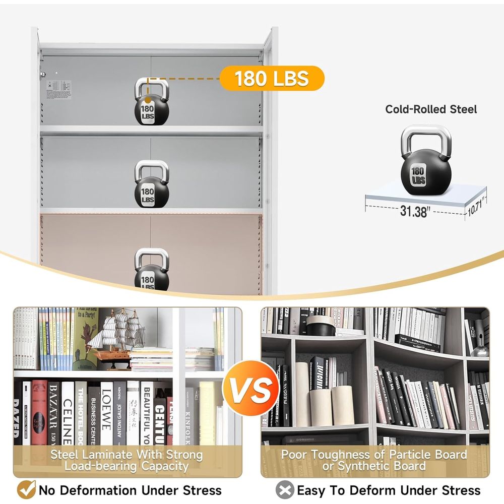 70.87 Tall Metal Bookshelf, 5- - Home Office Free recensie en prijs