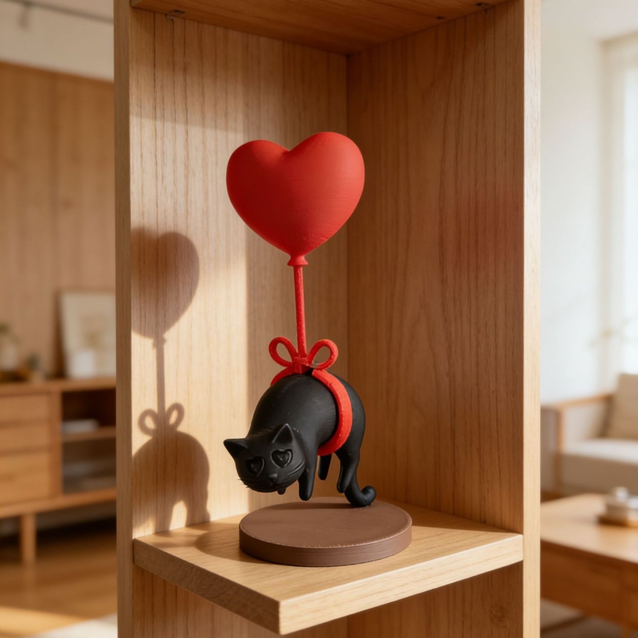 Floating Cat w/ Heart Balloon  - Home Office Bookshelves recensie en prijs