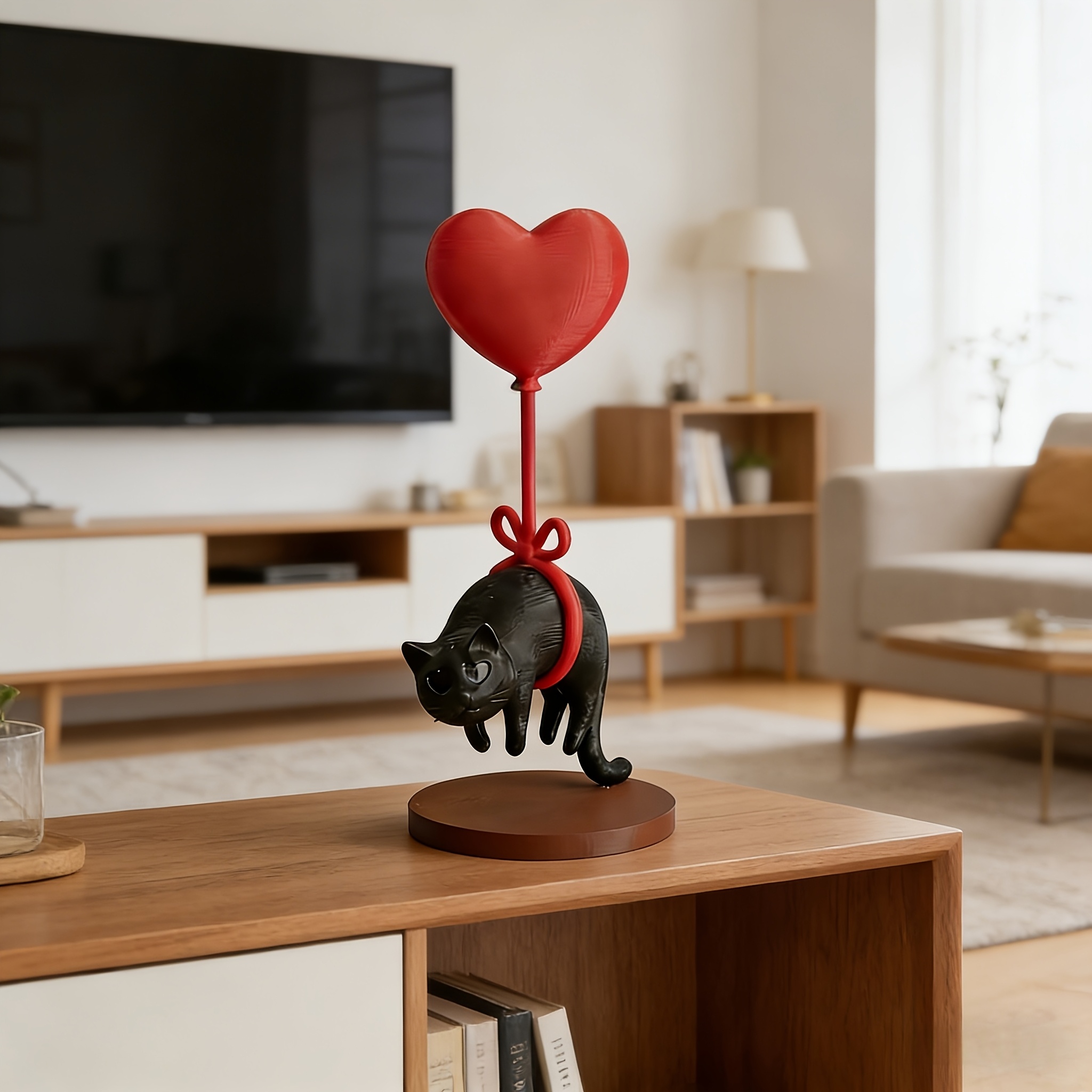 Floating Cat w/ Heart Balloon  - Home Office Bookshelves recensie en prijs
