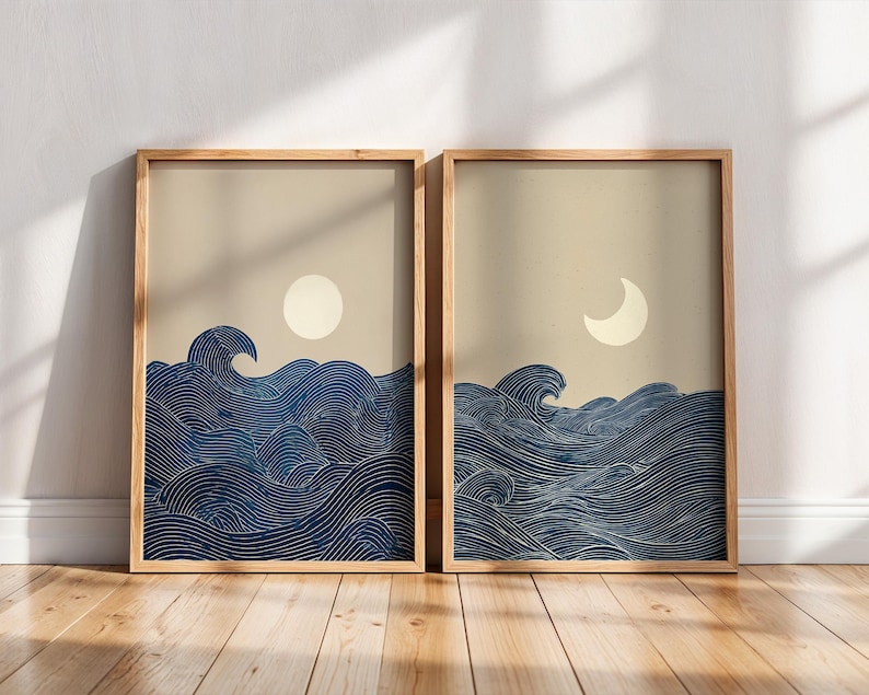 2pcs Japandi Minimalist Moon C - Home Office Japandi recensie en prijs