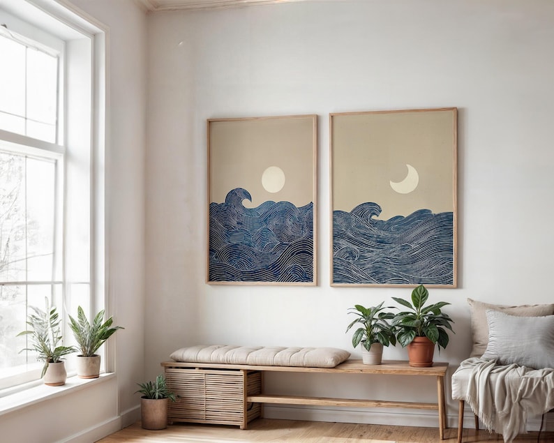 2pcs Japandi Minimalist Moon C - Home Office Japandi recensie en prijs