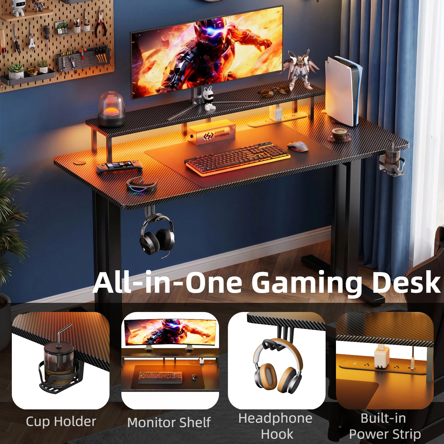 Gaming Desk with LED Lights &  - Home Office Headset recensie en prijs
