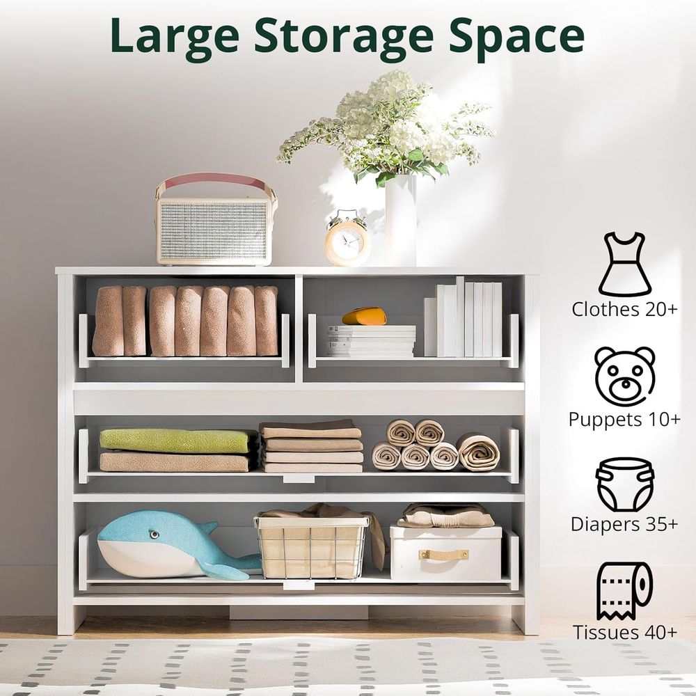 40-inch Wide 4-Drawer White Wo - Home Office Organization recensie en prijs