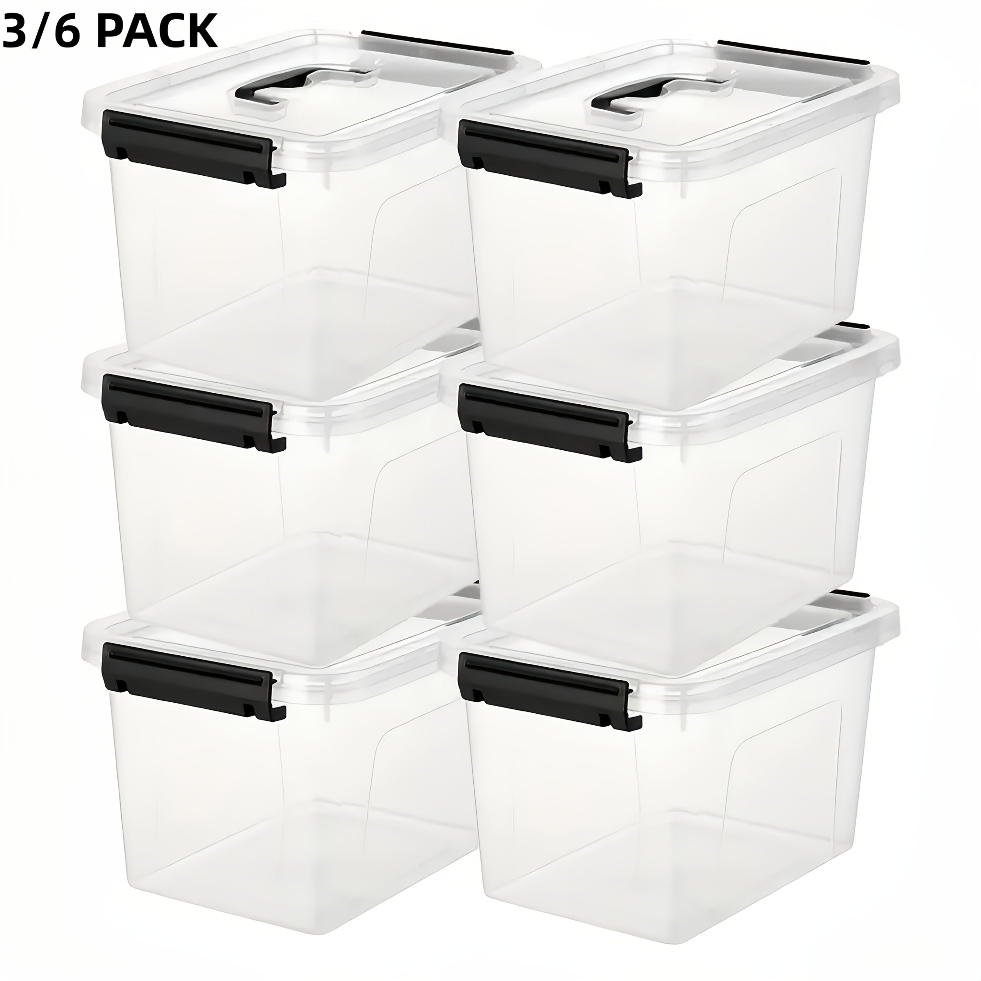 3/6-Pack Clear Plastic Storage - Home Office Organization recensie en prijs