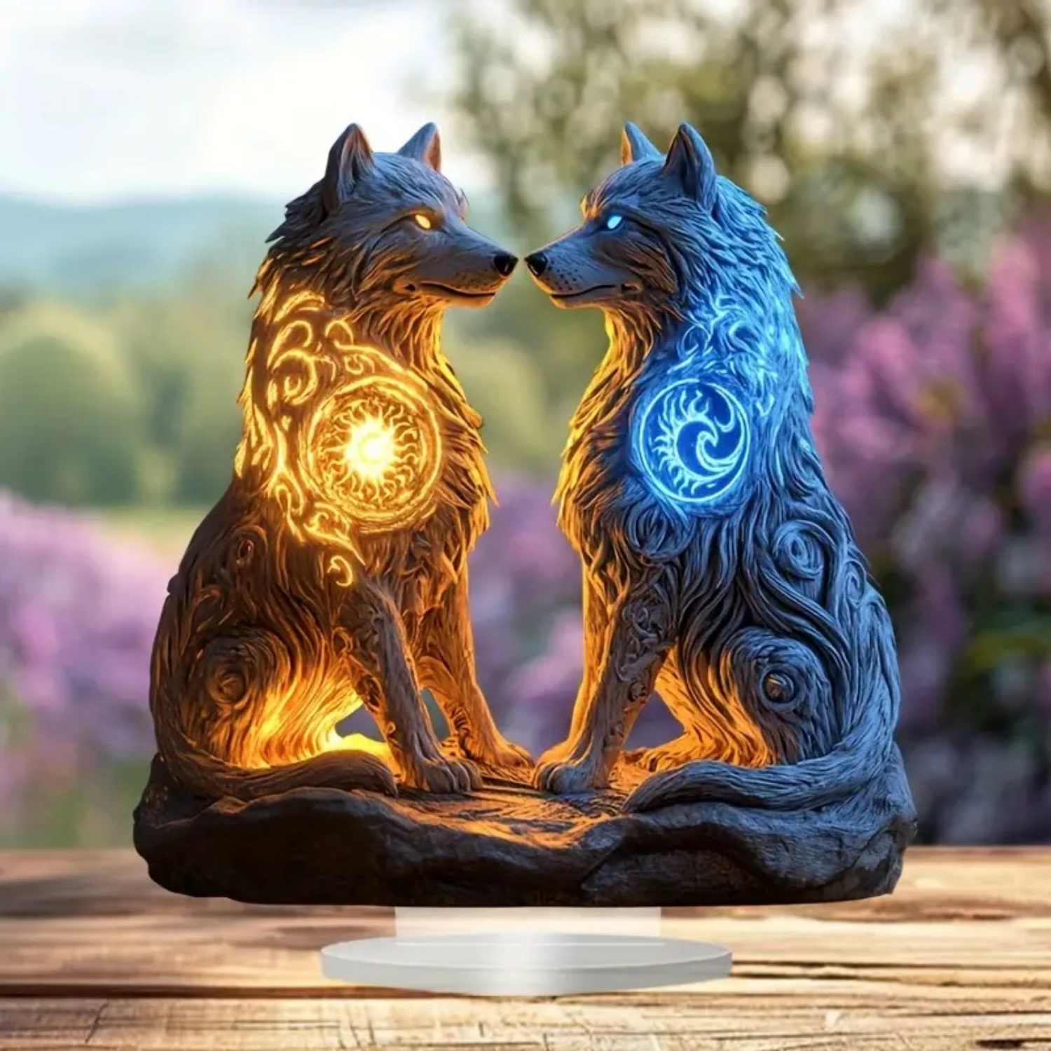 Flame Wolf Statue,2D Flat Acry - Home Office Studio recensie en prijs