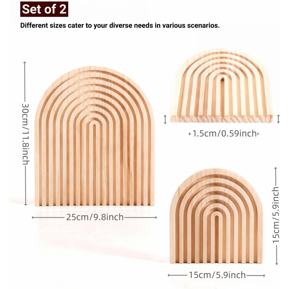 2 Pcs Natural Wood Arch Decor, - Home Office Japandi recensie en prijs