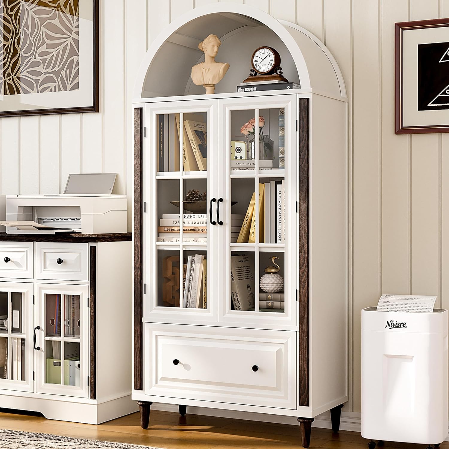71” Handcrafted Arched Bookcas - Home Office Free recensie en prijs