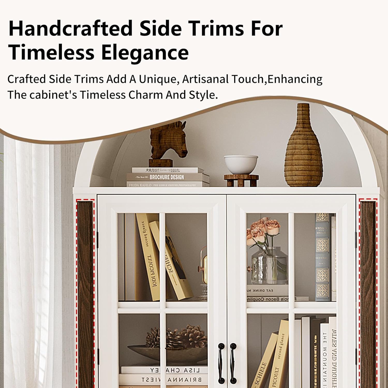 71” Handcrafted Arched Bookcas - Home Office Free recensie en prijs
