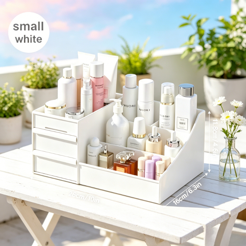 Desktop White Plastic Makeup S - Home Office Desk With Drawers recensie en prijs