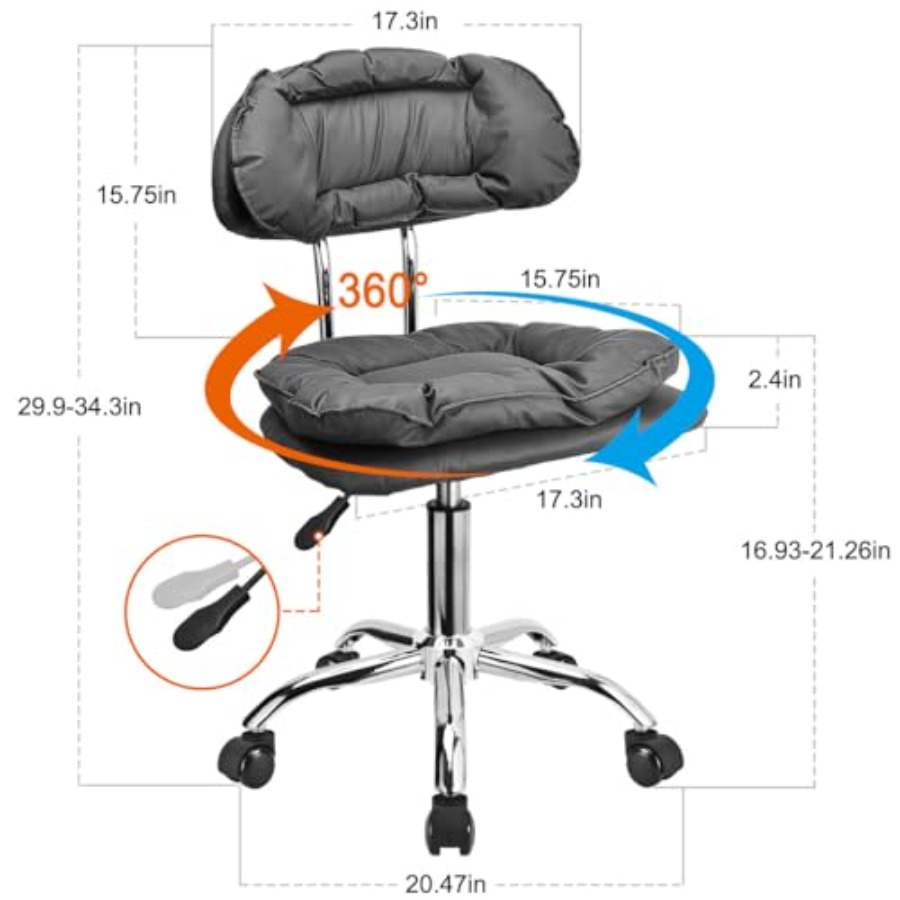 Rolling Stool Backrest Thick S - Home Office Free recensie en prijs