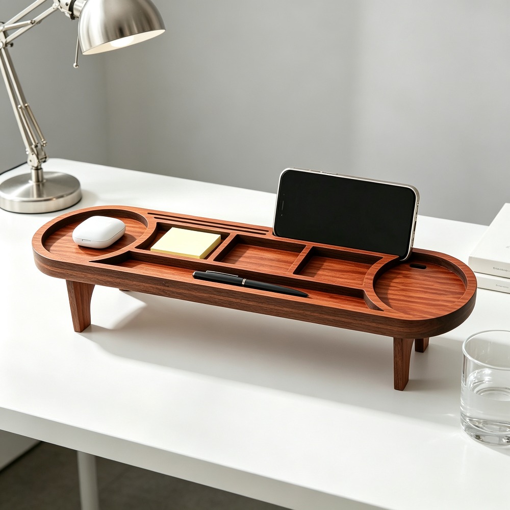 Wooden Desk Organizer with Pho - Home Office Freelancer recensie en prijs