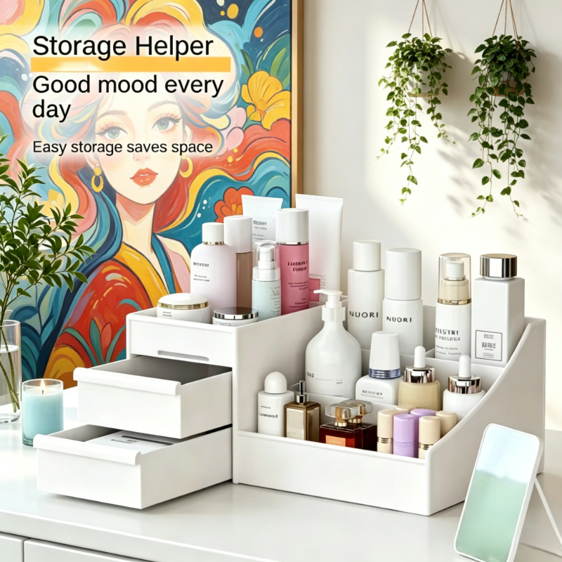 Small White Drawer Style Plast - Home Office Desk With Drawers recensie en prijs