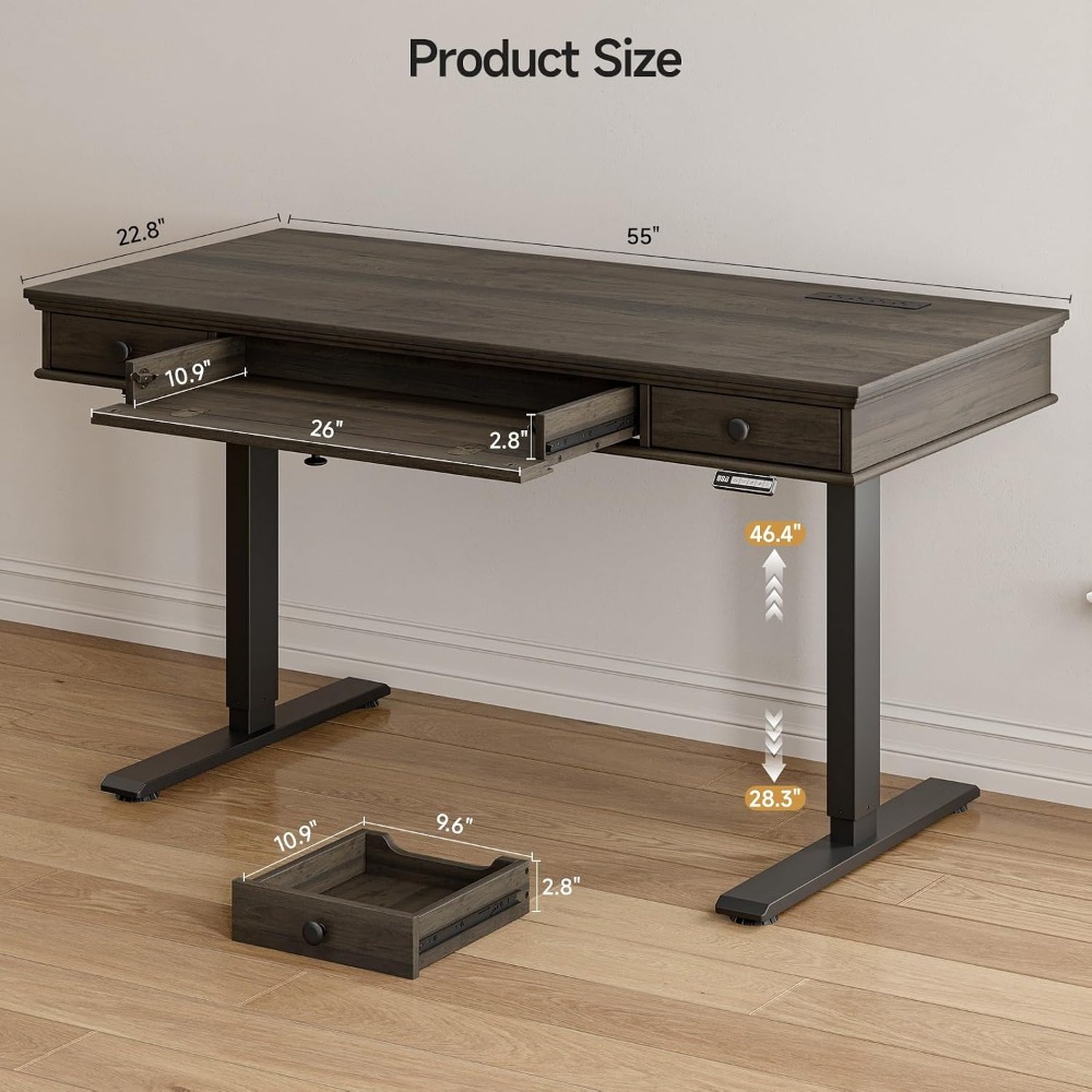 Electric Height Adjustable Sta - Home Office Desk With Drawers recensie en prijs