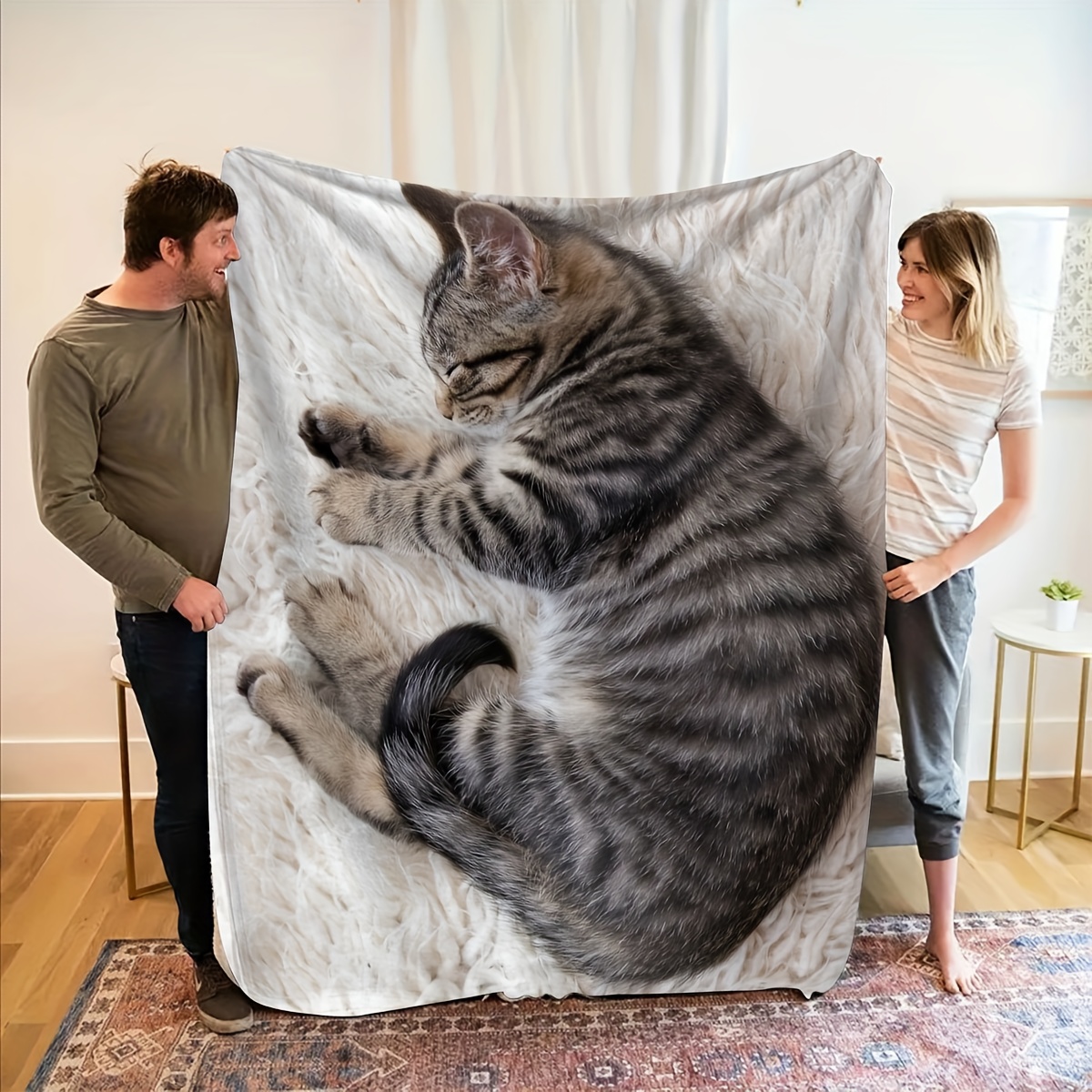 Sleeping Cat Flannel Blanket,  - Home Office Design Ideas recensie en prijs