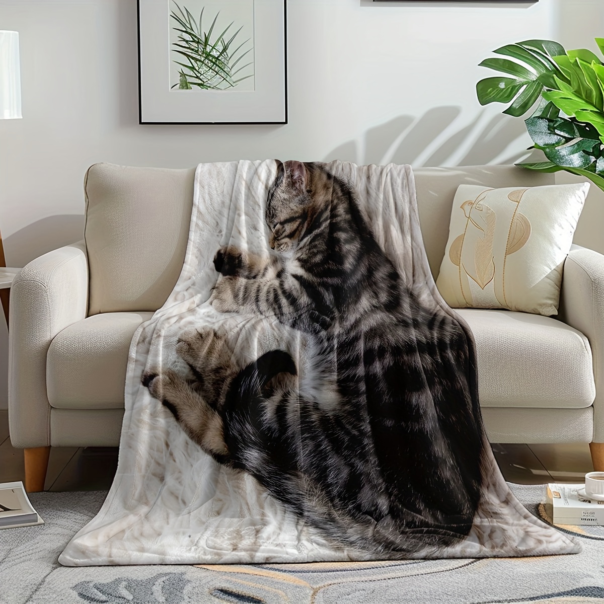 Sleeping Cat Flannel Blanket,  - Home Office Design Ideas recensie en prijs
