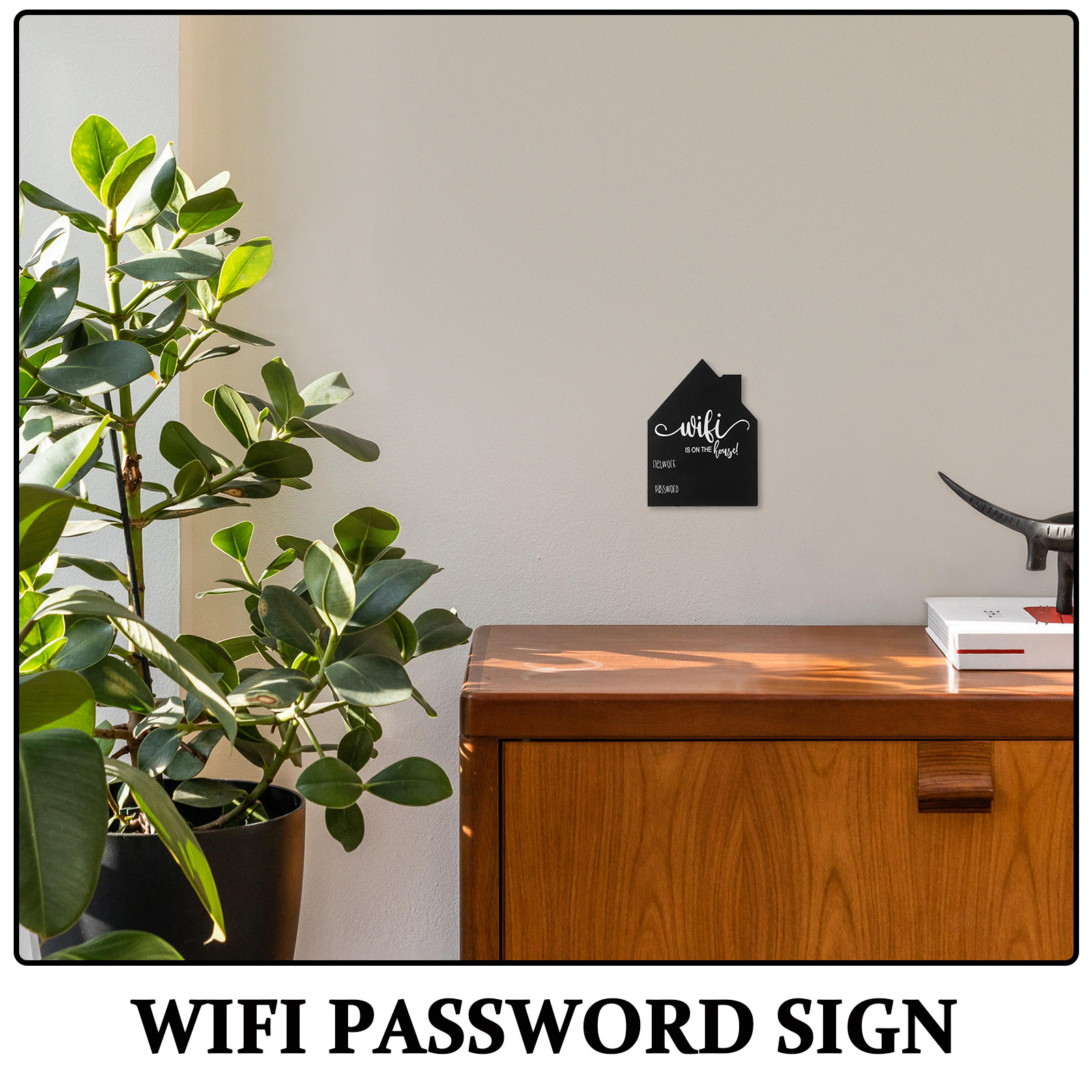 WiFi Password Sign Wooden Hous - Home Office Updates recensie en prijs