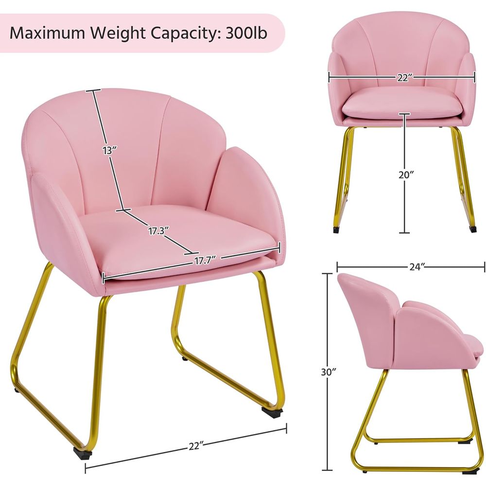 Pink PU Leather Vanity Chair w - Home Office Kitchen recensie en prijs