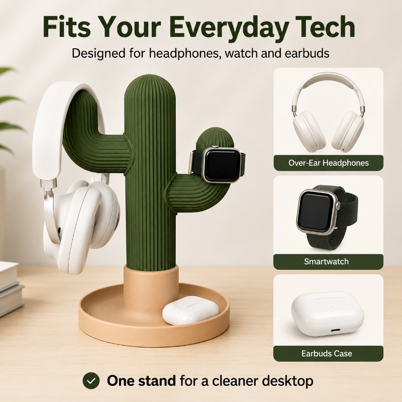 Minimalist Cactus Headset Stan - Home Office Organization recensie en prijs