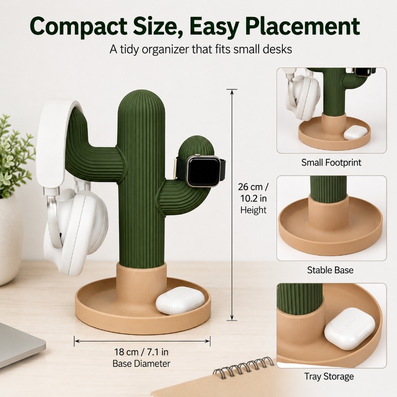 Minimalist Cactus Headset Stan - Home Office Organization recensie en prijs